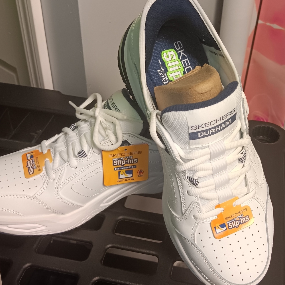 Skechers White Athletic Shoes with Textured Upper